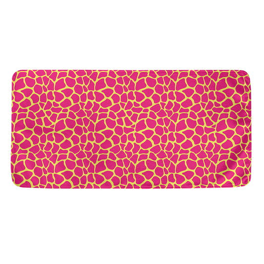 Pink And Yellow Giraffe Pattern Print Towel