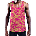 Pink And Yellow Giraffe Pattern Print Men's Workout Tank Top