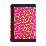 Pink And Yellow Giraffe Pattern Print Trifold Wallet