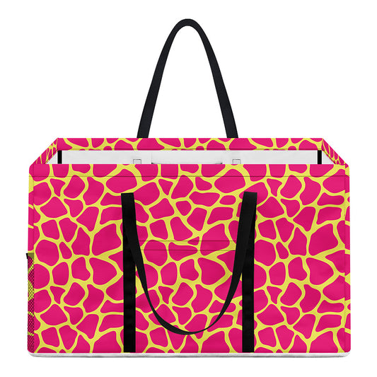 Pink And Yellow Giraffe Pattern Print Utility Tote Bag