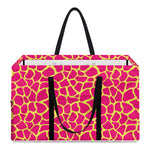 Pink And Yellow Giraffe Pattern Print Utility Tote Bag