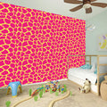Pink And Yellow Giraffe Pattern Print Wall Sticker
