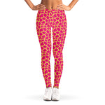 Pink And Yellow Giraffe Pattern Print Women's Leggings