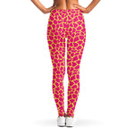 Pink And Yellow Giraffe Pattern Print Women's Leggings