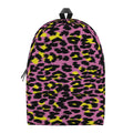Pink And Yellow Leopard Print School Backpack