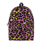 Pink And Yellow Leopard Print Backpack