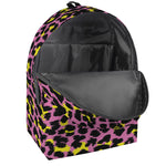 Pink And Yellow Leopard Print Backpack