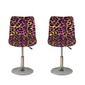 Pink And Yellow Leopard Print Bar Stool Covers