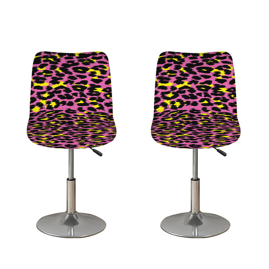 Pink And Yellow Leopard Print Bar Stool Covers