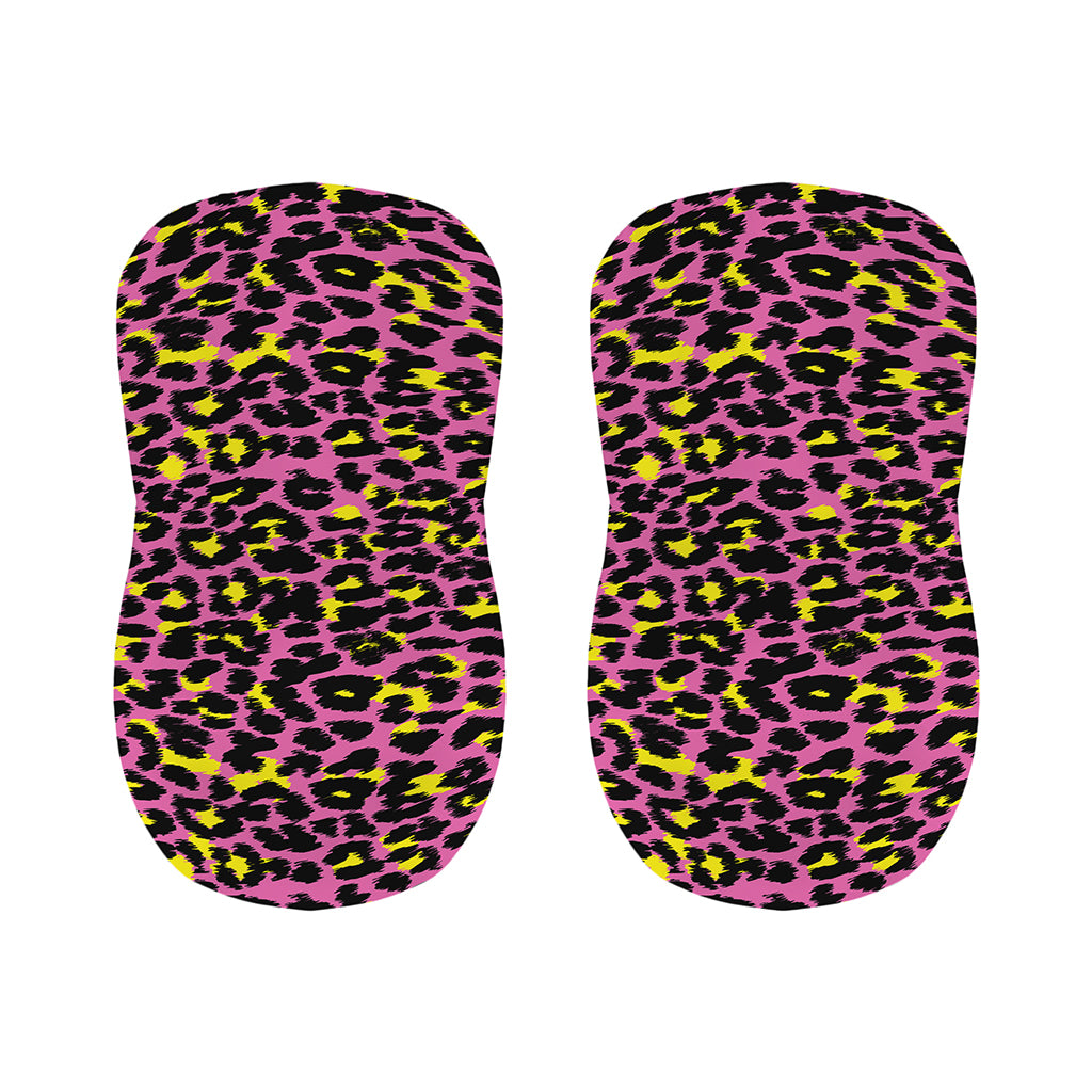 Pink And Yellow Leopard Print Bar Stool Covers
