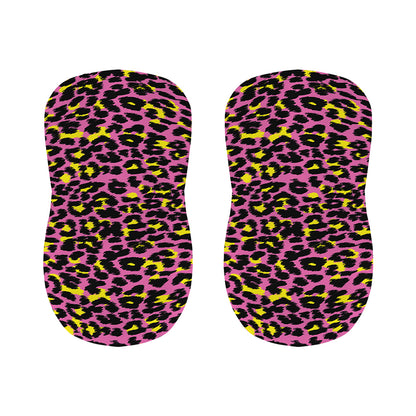 Pink And Yellow Leopard Print Bar Stool Covers