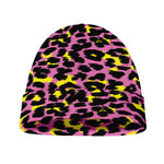 Pink And Yellow Leopard Print Beanie
