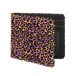 Pink And Yellow Leopard Print Bifold Wallet