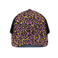 Pink And Yellow Leopard Print Black Mesh Trucker Hat