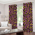 Pink And Yellow Leopard Print Dimout Grommet Curtains