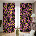 Pink And Yellow Leopard Print Dimout Pencil Pleat Curtains