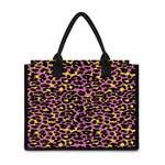 Pink And Yellow Leopard Print Canvas Tote Bag