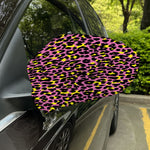 Pink And Yellow Leopard Print Car Side Mirror Covers