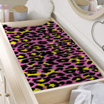 Pink And Yellow Leopard Print Changing Pad Cover