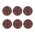 Pink And Yellow Leopard Print Coaster Set