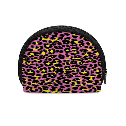 Pink And Yellow Leopard Print Coin Purse