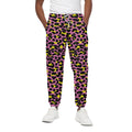 Pink And Yellow Leopard Print Cotton Sweatpants