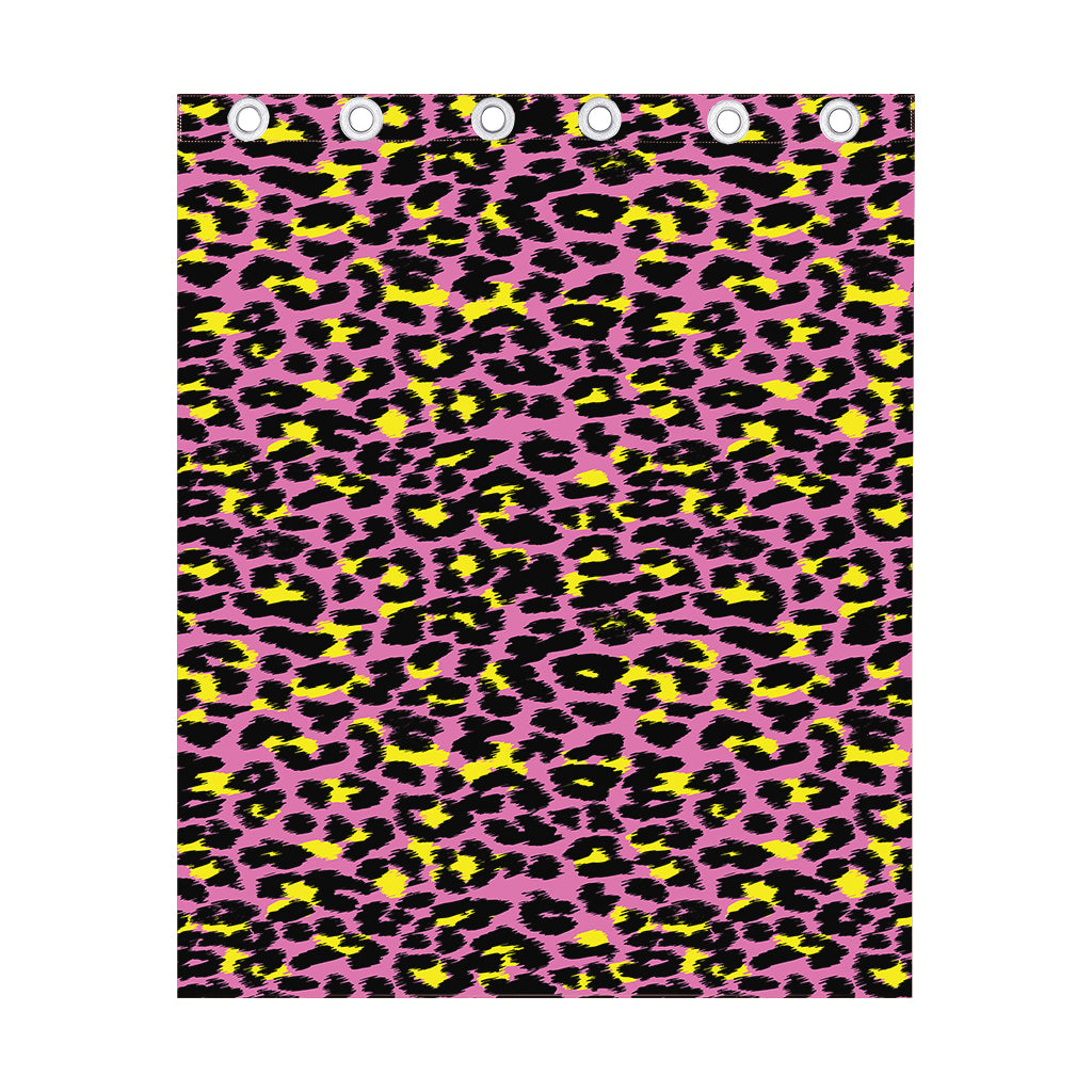 Pink And Yellow Leopard Print Curtain