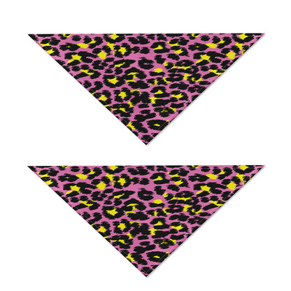 Pink And Yellow Leopard Print Dog Bandana