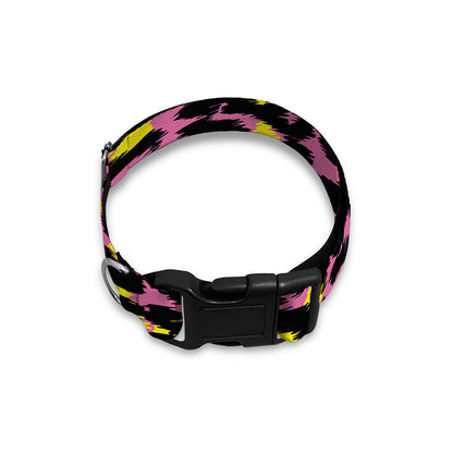 Pink And Yellow Leopard Print Dog Collar