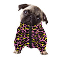 Pink And Yellow Leopard Print Dog Zip Up Jacket