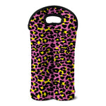 Pink And Yellow Leopard Print Double Neoprene Wine Tote
