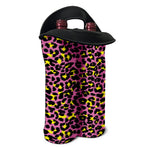 Pink And Yellow Leopard Print Double Neoprene Wine Tote