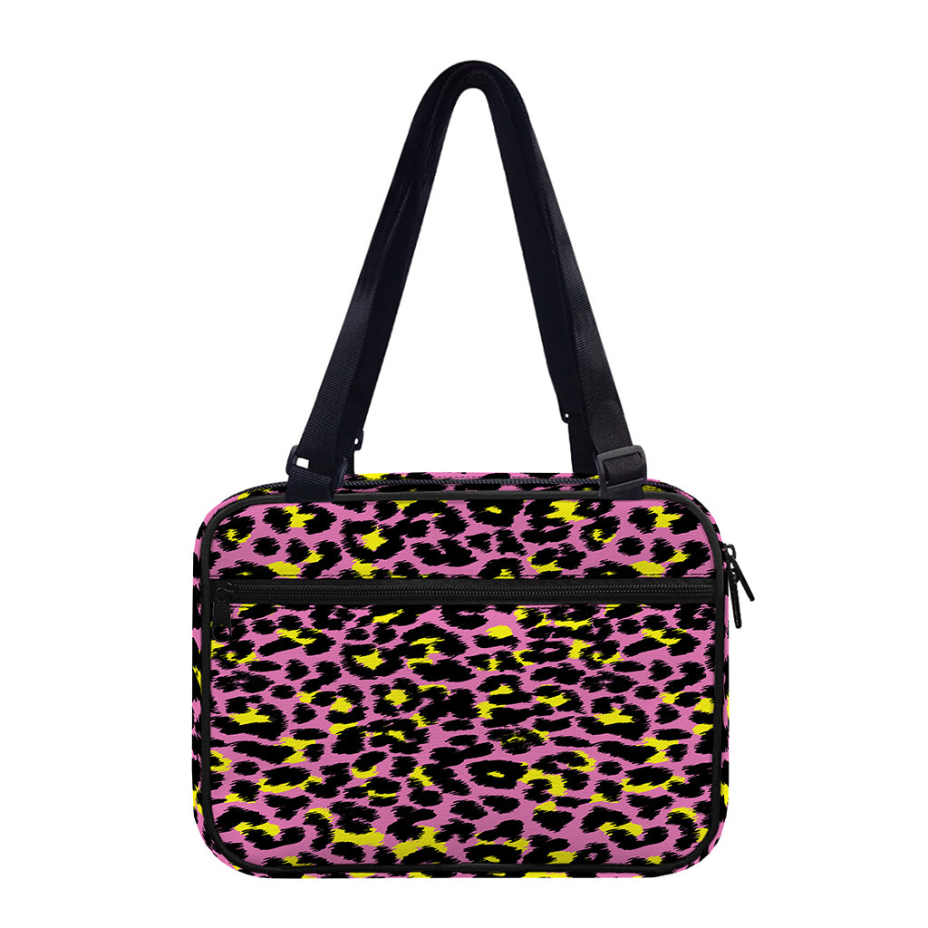Pink And Yellow Leopard Print Double Strap Bible Bag