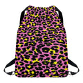Pink And Yellow Leopard Print Drawstring Backpack