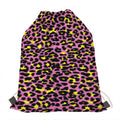 Pink And Yellow Leopard Print Drawstring Bag