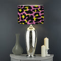 Pink And Yellow Leopard Print Drum Lamp Shade