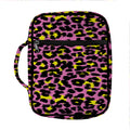 Pink And Yellow Leopard Print Front Pocket Bible Bag