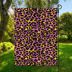 Pink And Yellow Leopard Print Garden Flag