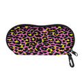 Pink And Yellow Leopard Print Glasses Case
