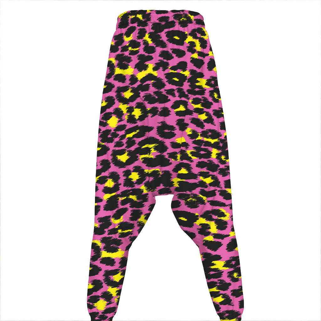 Pink And Yellow Leopard Print Hammer Pants