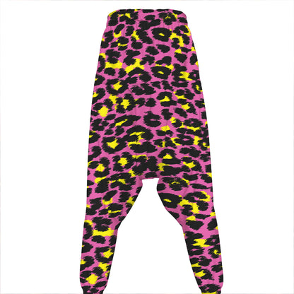 Pink And Yellow Leopard Print Hammer Pants