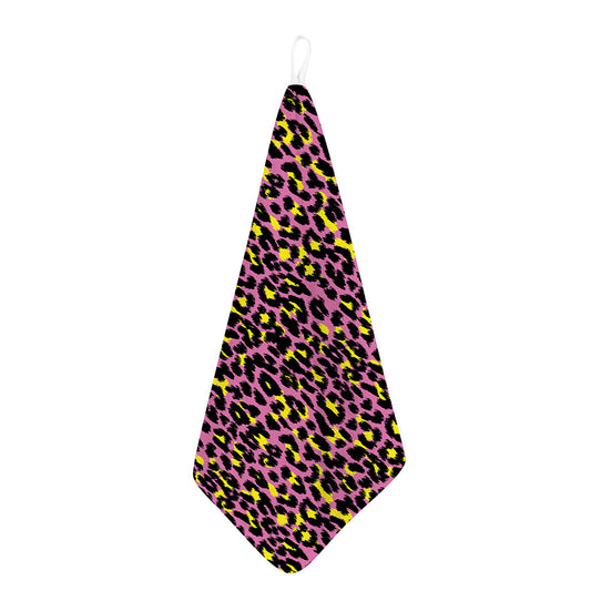 Pink And Yellow Leopard Print Hand Towel