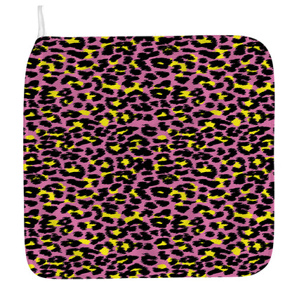 Pink And Yellow Leopard Print Hand Towel