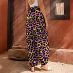 Pink And Yellow Leopard Print Harem Pants