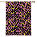 Pink And Yellow Leopard Print House Flag