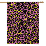 Pink And Yellow Leopard Print House Flag
