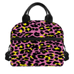 Pink And Yellow Leopard Print Insulated Lunch Bag