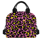 Pink And Yellow Leopard Print Insulated Lunch Bag