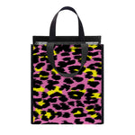 Pink And Yellow Leopard Print Insulated Lunch Tote
