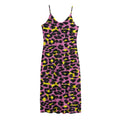 Pink And Yellow Leopard Print Jersey Midi Cami Dress